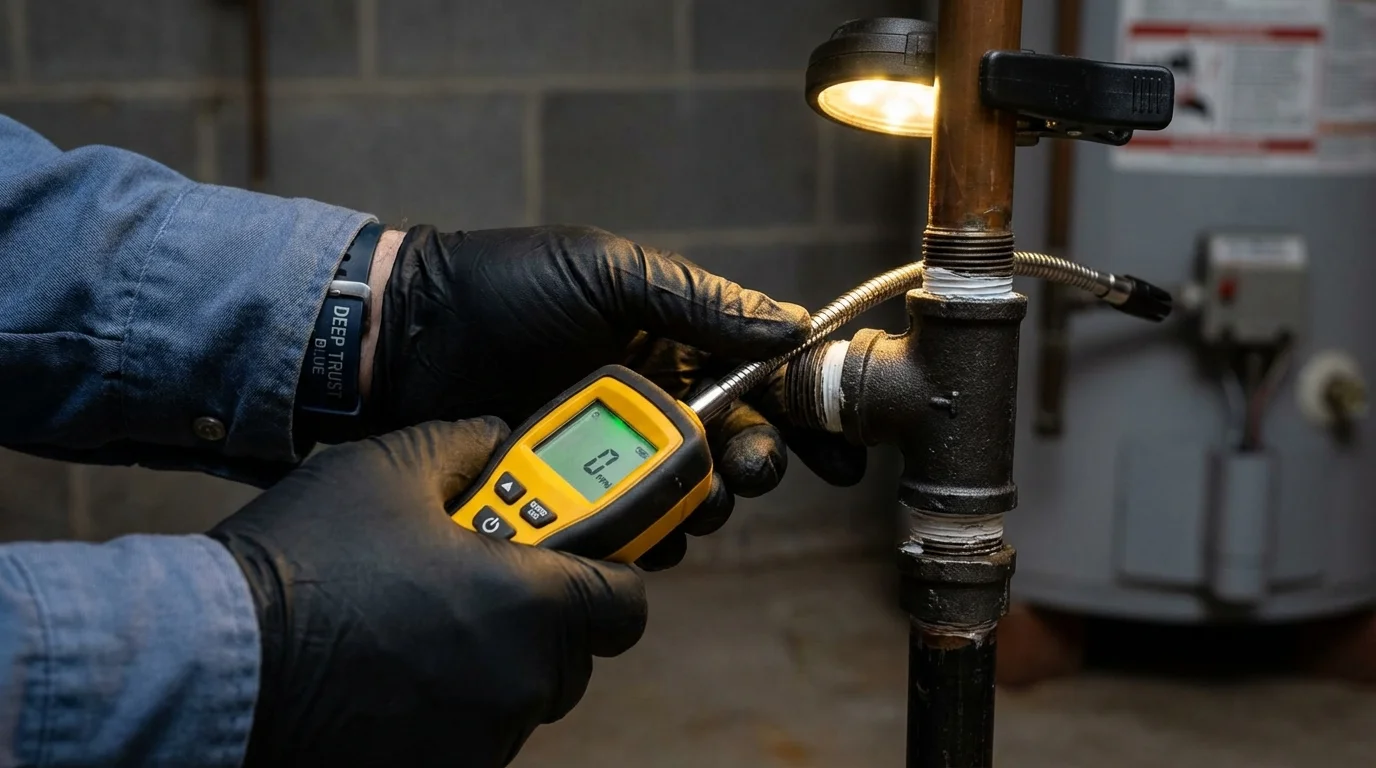 Gas leak detection with electronic sniffer by Johns Plumbing LLC in Waukegan