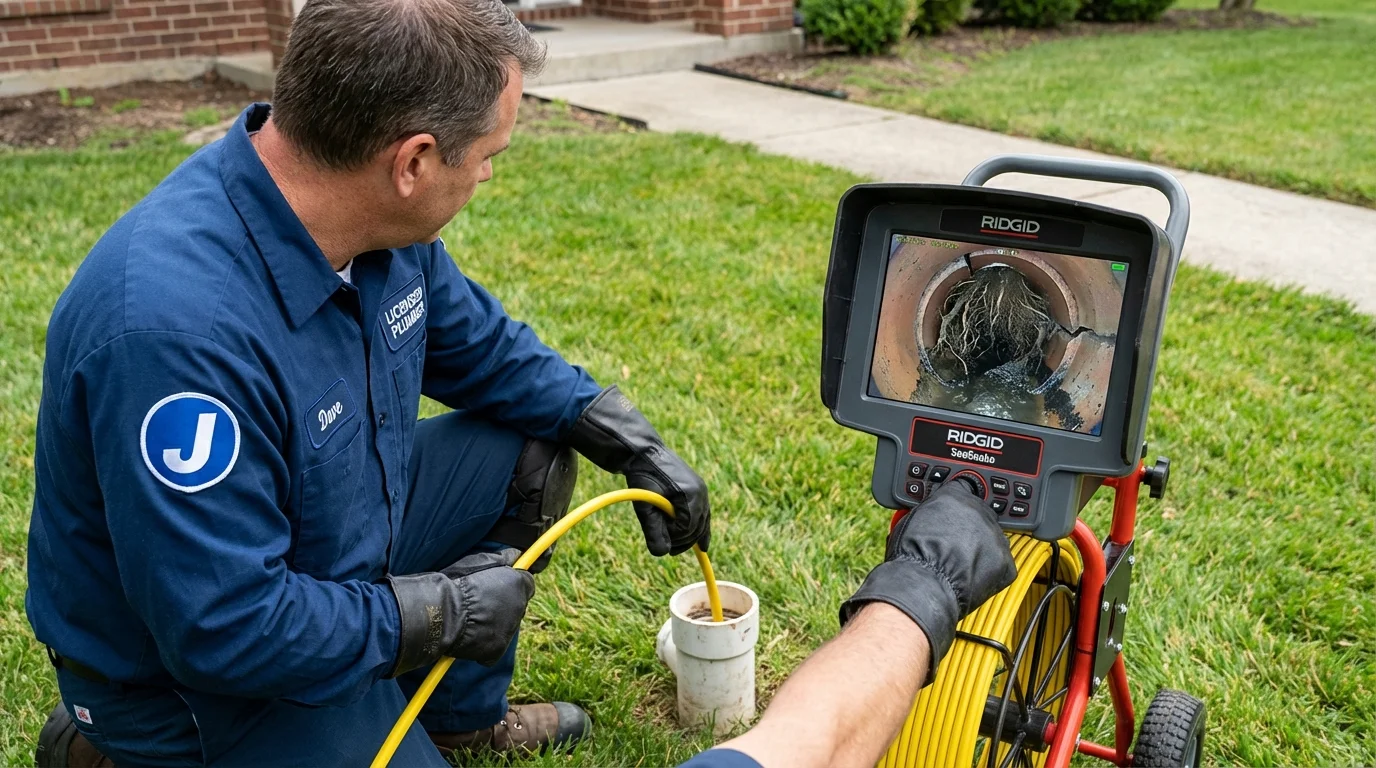 Sewer camera inspection being performed by Johns Plumbing LLC in Waukegan